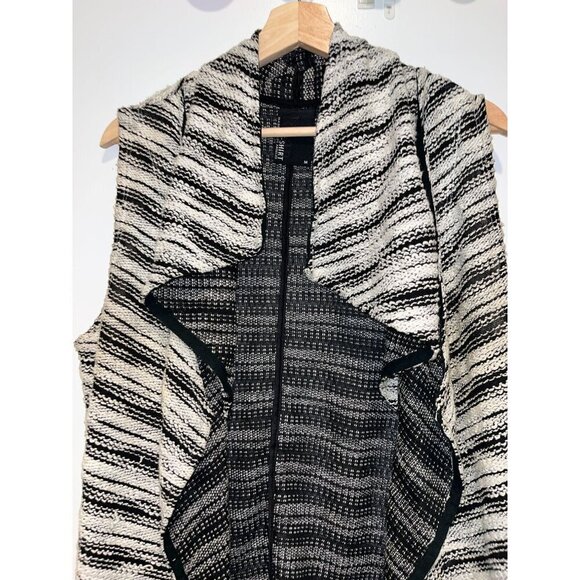 Anthropologie DOLAN Mimeo Vest by Dolan Striped Black& White Texturedsie Medium - Picture 5 of 7